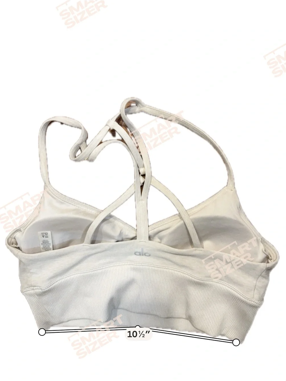 ALO Airbrush Suspension Yoga Strappy Bralette in Light Cream
